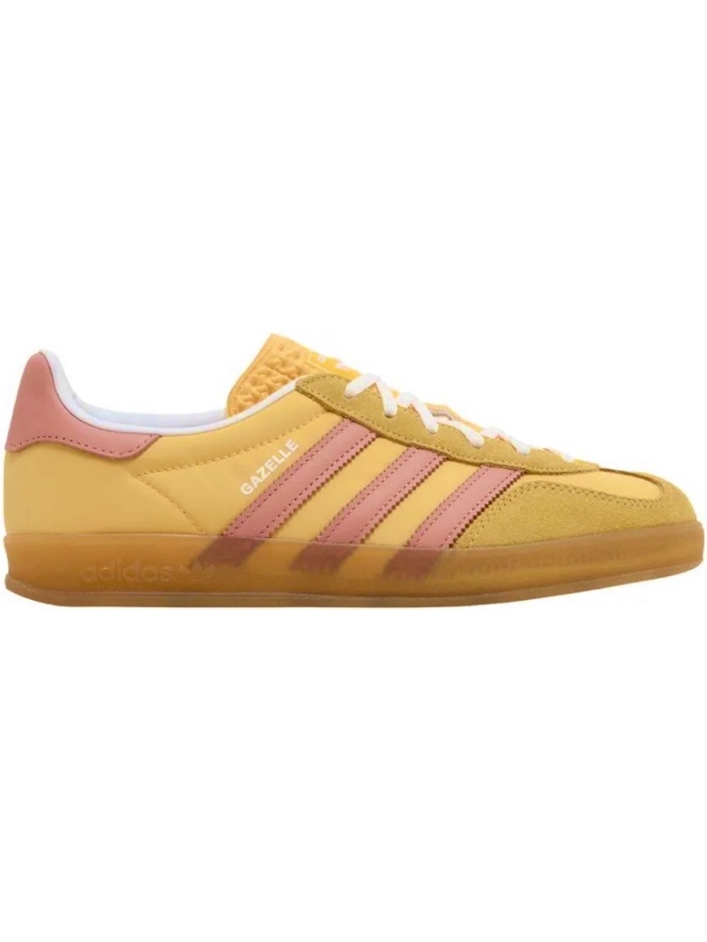 selling adidas gazelle in yellow / pink